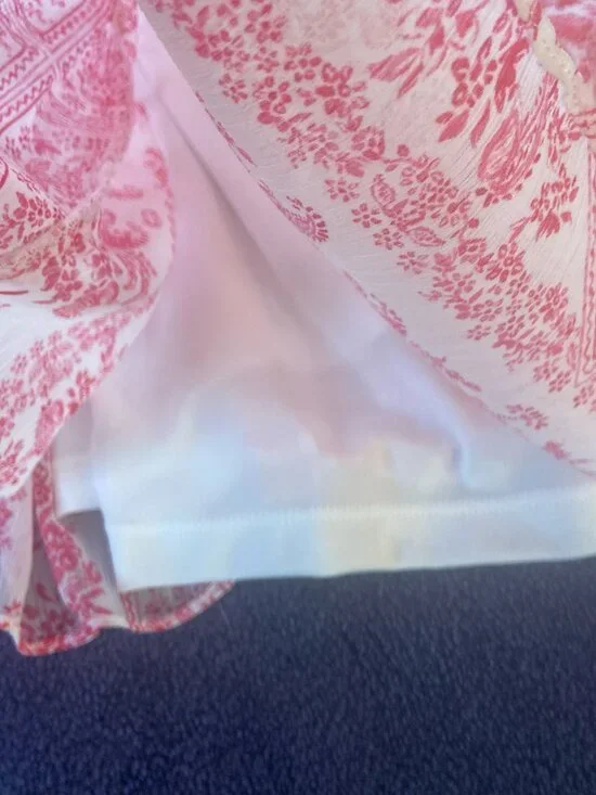 Calvin Klein Pink & White Floral Dress NWT | Sleeveless Ruffle Hem Fit & Flare - Picture 10 of 11